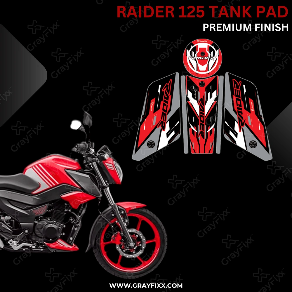 Raider 125 Full Tank Pad with Knee Pad | Full Tank Pad Compatible with Raider 125, Waterproof, Premium Finish, Pack of 1